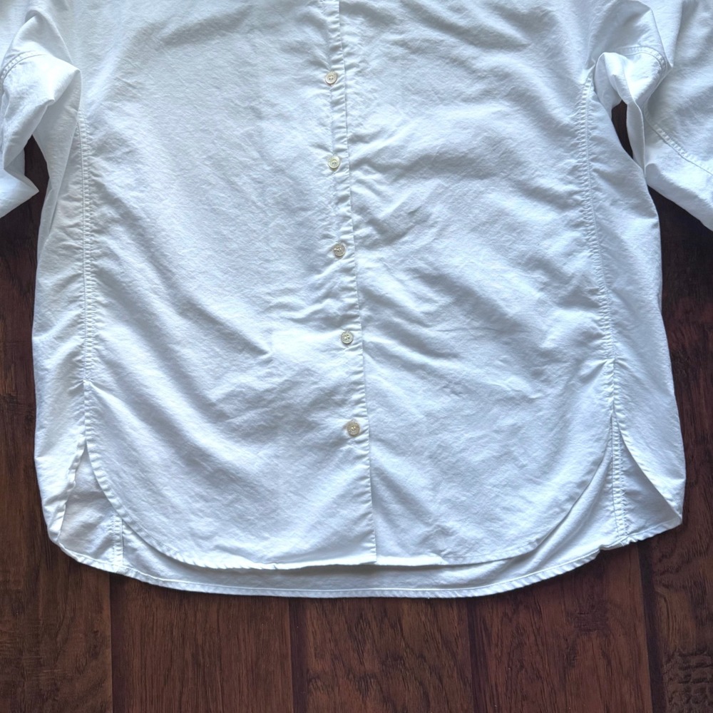 AYR The Tate Shirt Large White Cotton Oxford Stand Collar Oversized Minimalist - Picture 8 of 16
